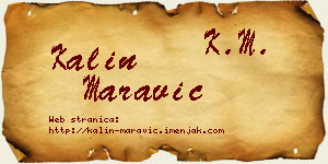 Kalin Maravić vizit kartica